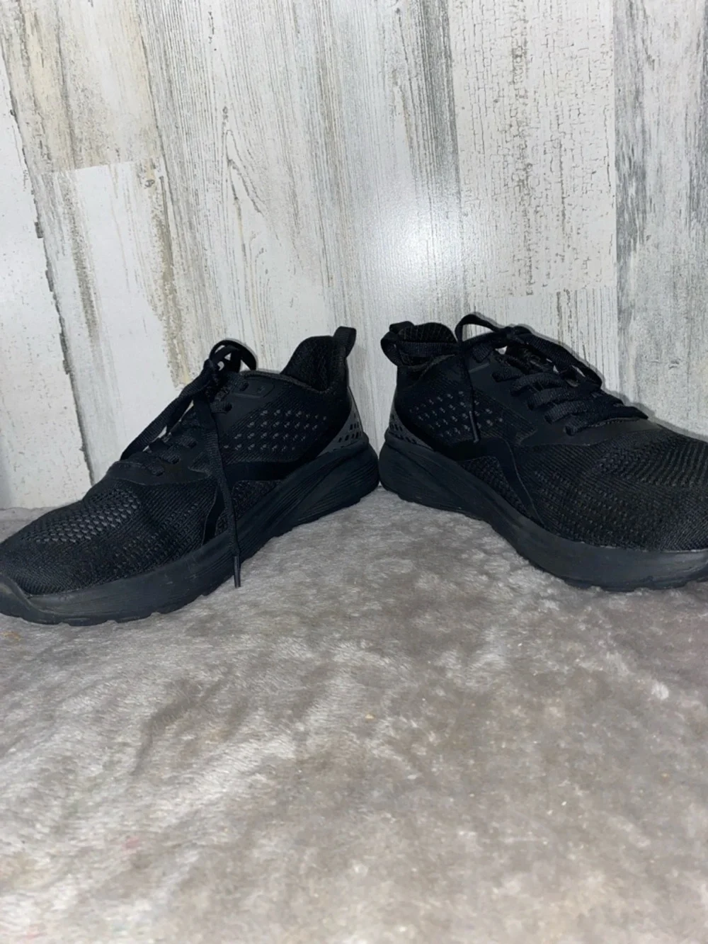 0409 Bronax Men's Black Extra Wide Running Shoes - Picture 4 of 6